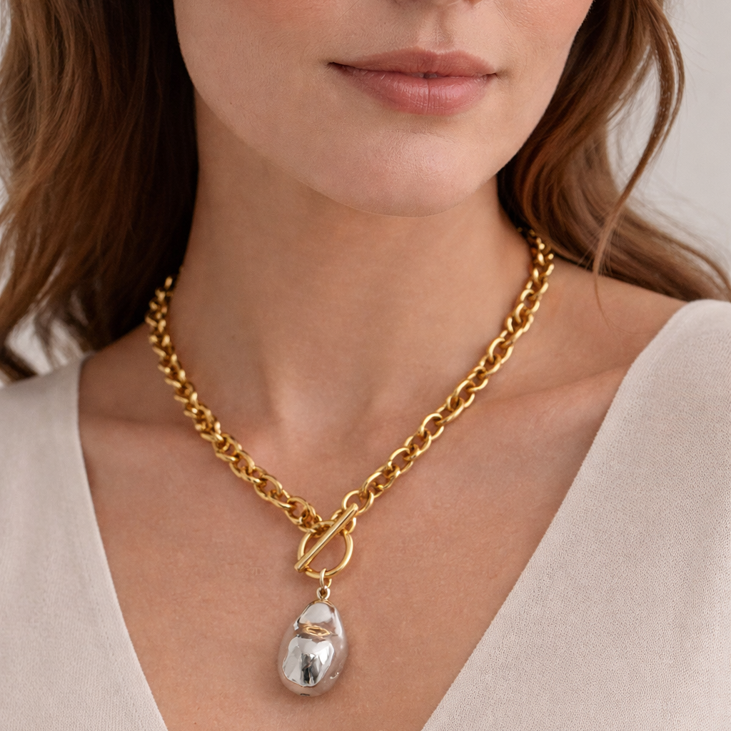 Stainless Steel Irregular Pendant Necklace