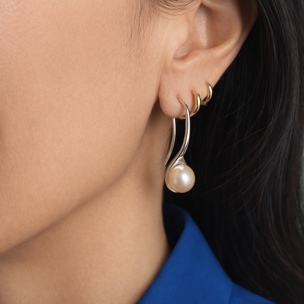 925 Sterling Silver Freshwater Cultured Pearl Drop Earrings