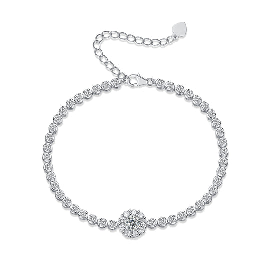 Moissanite Silver Bracelet • 925 Sterling Silver • Luxury Diamond-Like Shine