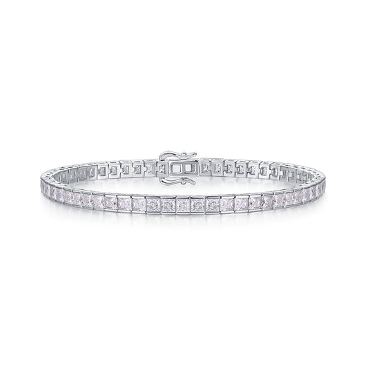 Eternal Radiance Moissanite Bracelet – 925 Sterling Silver (165mm)