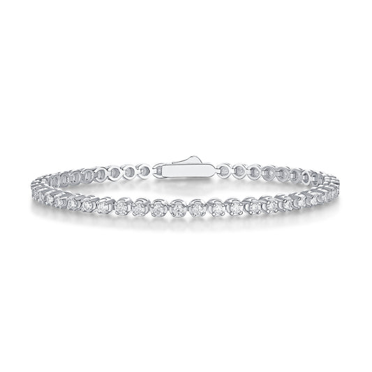Starlight Moissanite Bracelet • 925 Sterling Silver • Elegant Minimalist Design