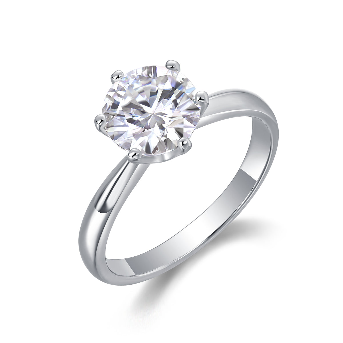Classic Six-Prong Moissanite Solitaire Ring in S925 Sterling Silver – Timeless, Elegant & Brilliant