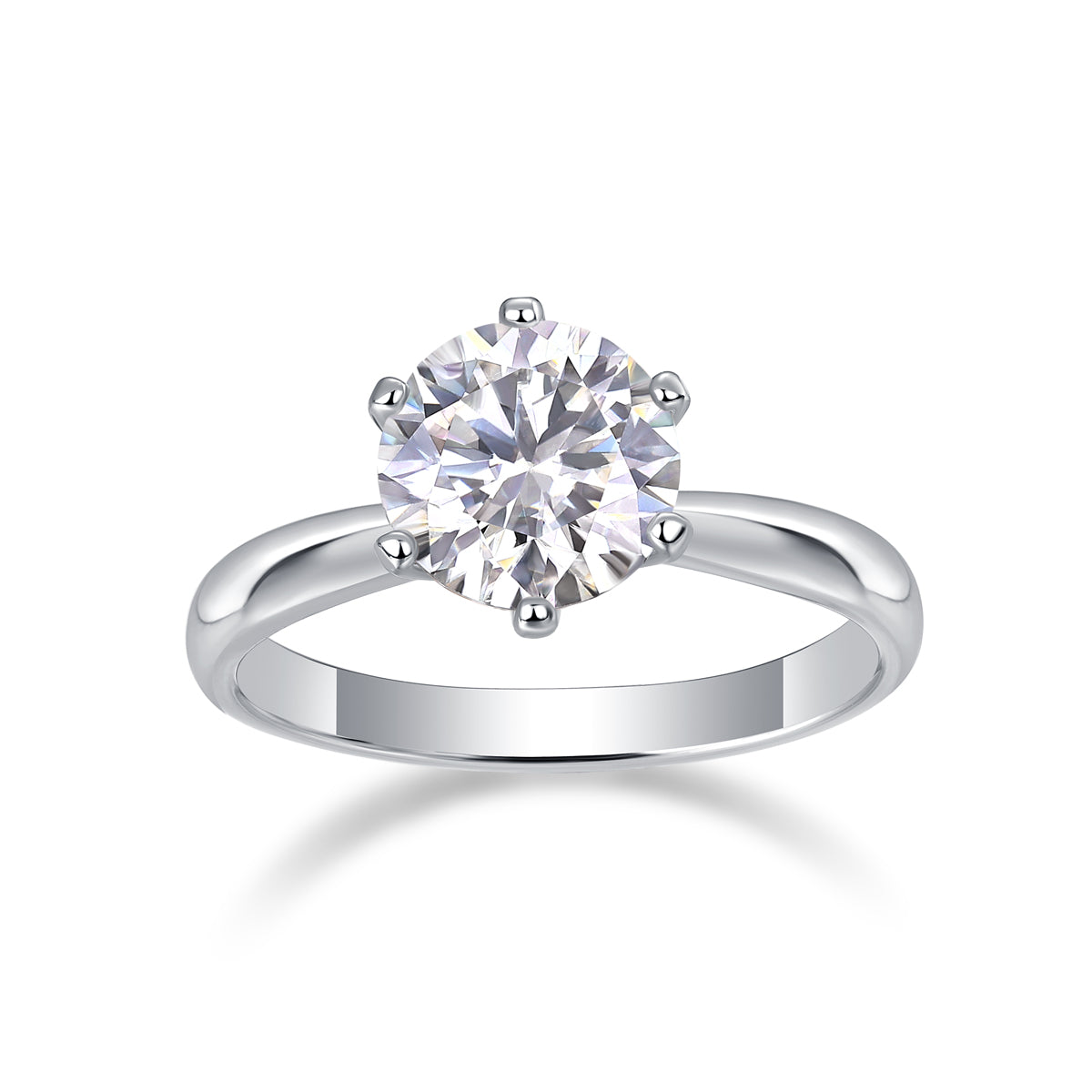 Classic Six-Prong Moissanite Solitaire Ring in S925 Sterling Silver – Timeless, Elegant & Brilliant