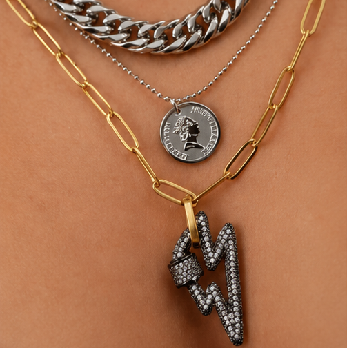 Triple Layered Stainless Steel Necklace Set – Mixed Metal Collection