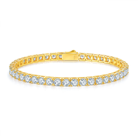 Moissanite Silver Bracelet • 925 Sterling Silver • Elegant Luxury Sparkle