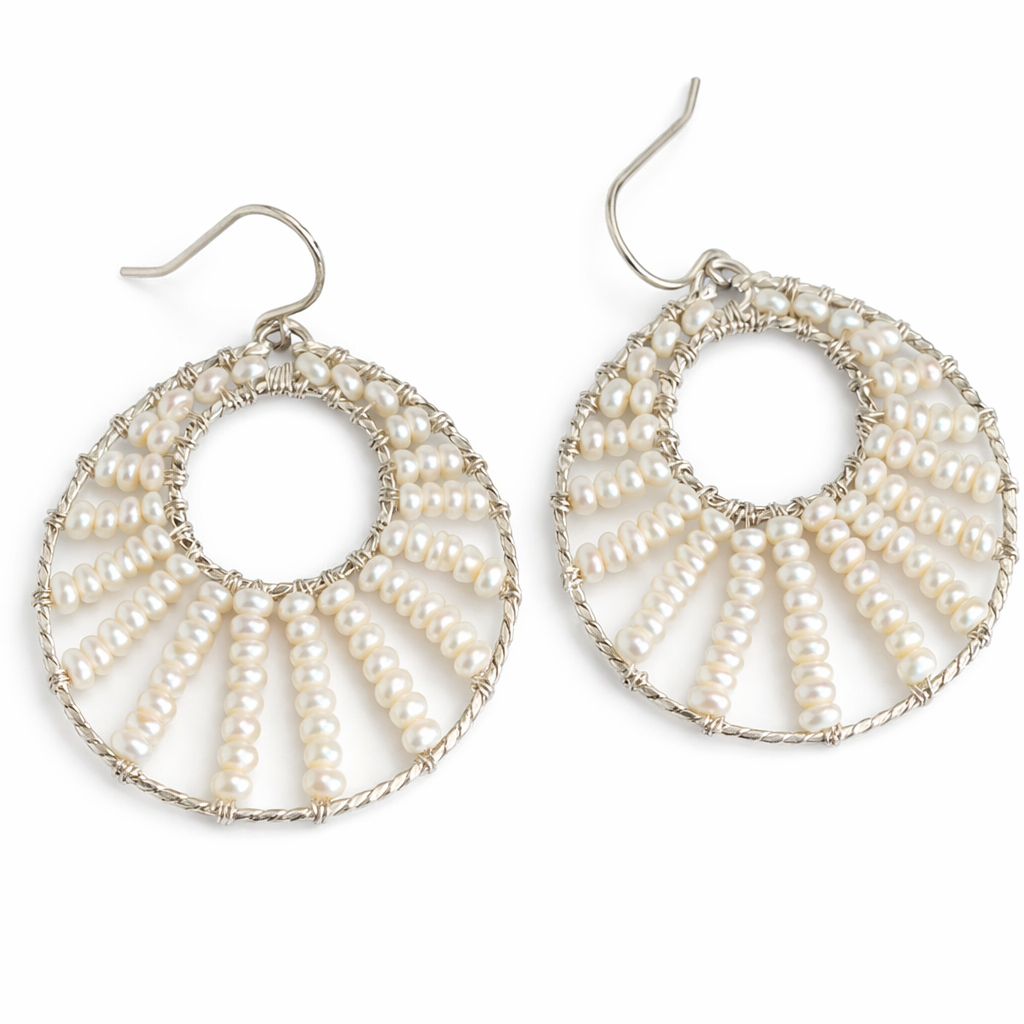925 Sterling Silver - Freshwater Cultured Pearl Hook Earrings