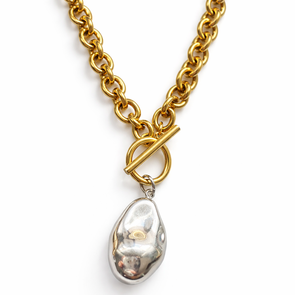 Stainless Steel Irregular Pendant Necklace