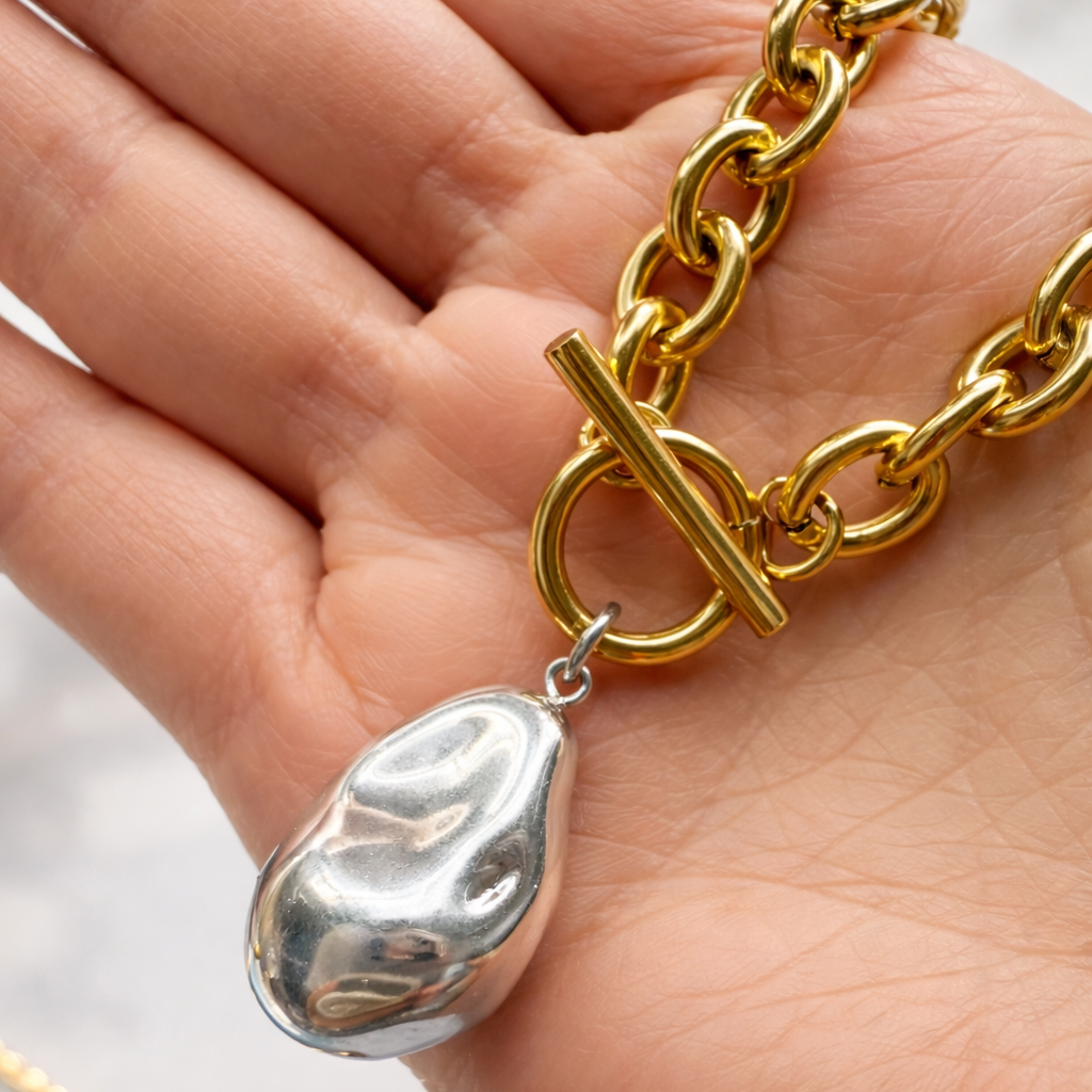 Stainless Steel Irregular Pendant Necklace