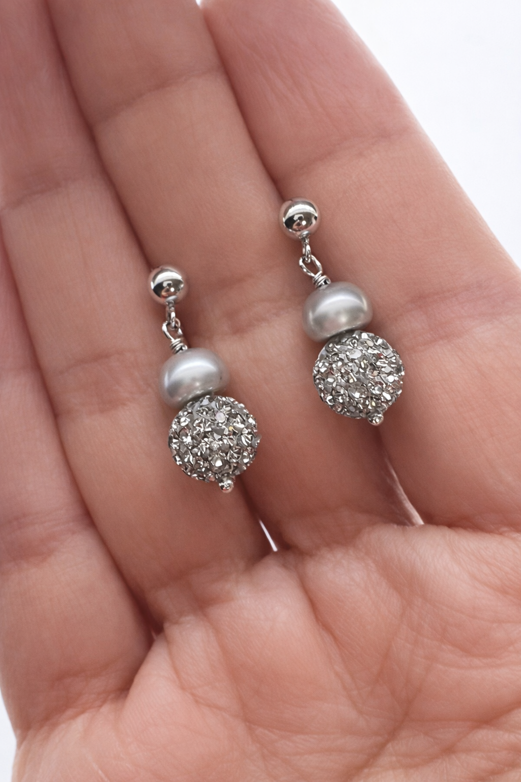 Cultured Freshwater Pearl Necklace & Earrings Set – Gray Pearls in 925 Sterling Silver