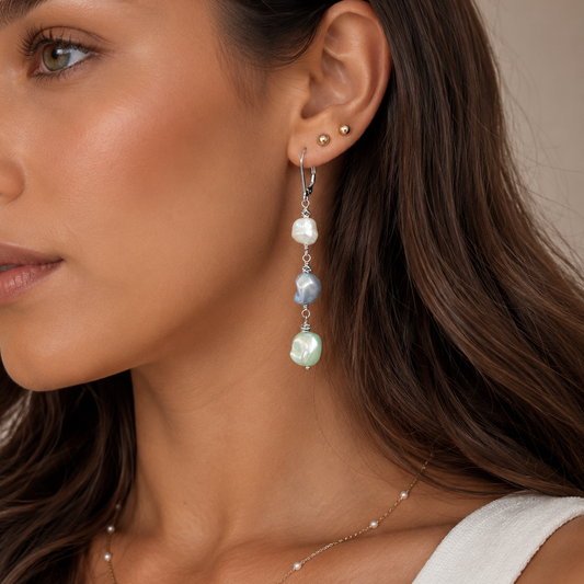 925 Sterling Silver Freshwater Cultured Pearl Earrings