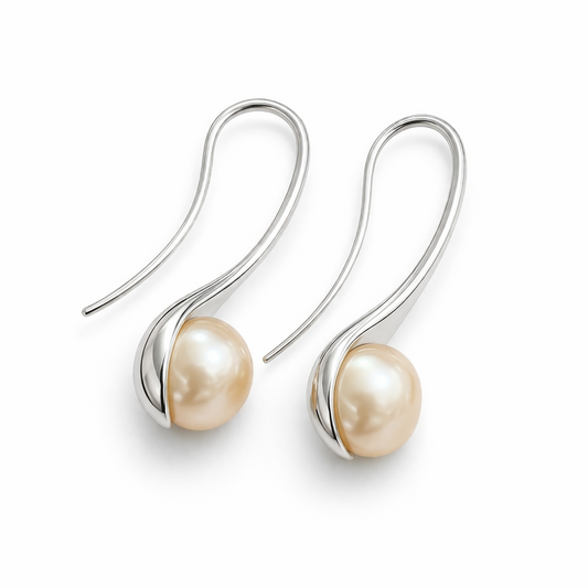 925 Sterling Silver Freshwater Cultured Pearl Drop Earrings