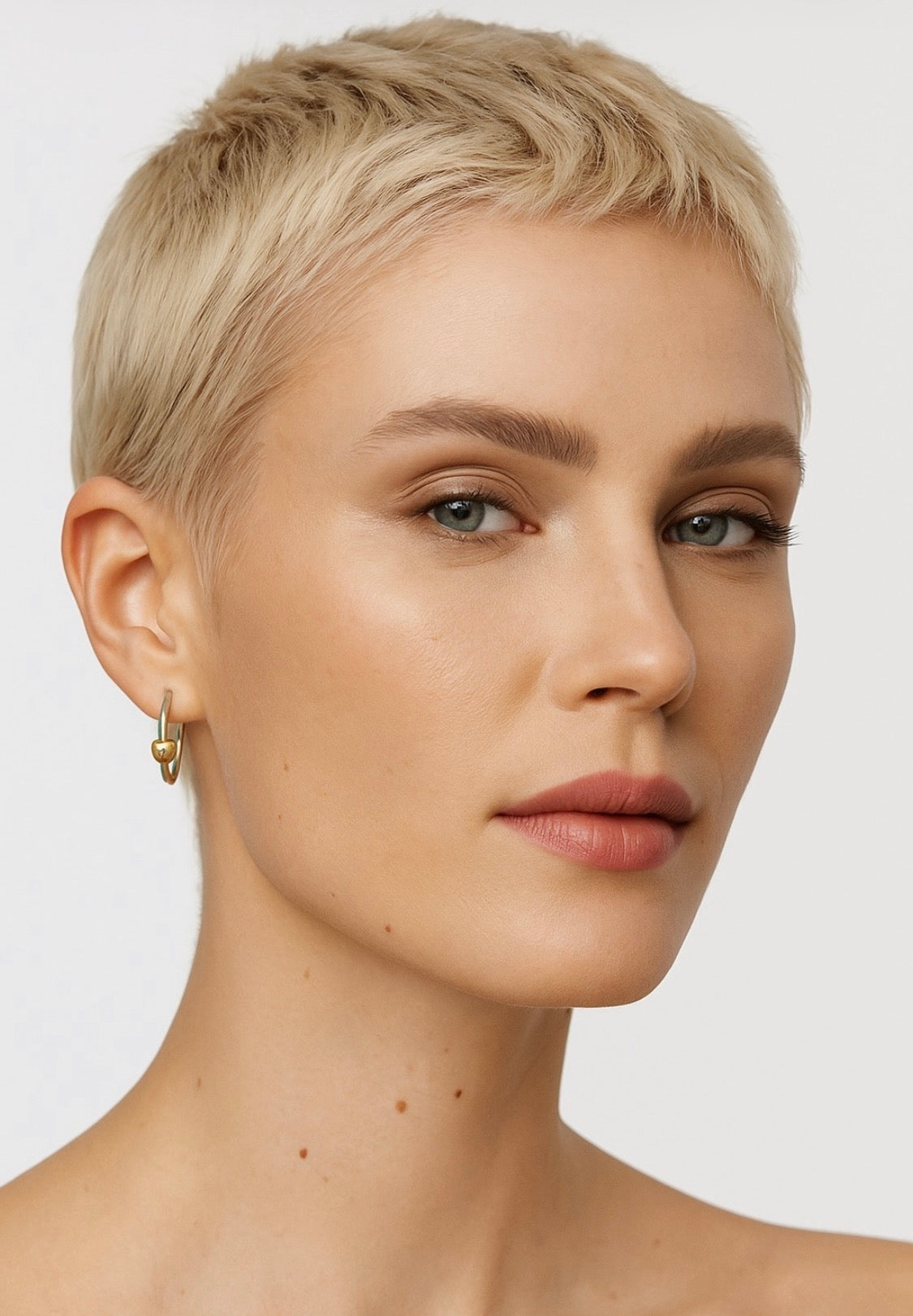 Stainless Steel Heart Accent Hoop Earrings