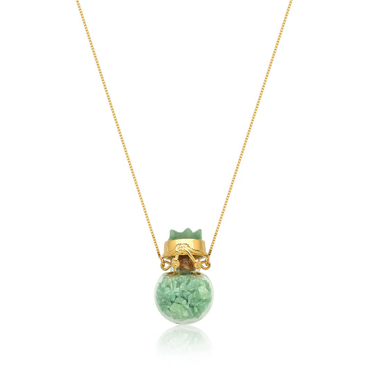 Crystal Vial Necklace – Natural Quartz Stones | 18K Gold Plated