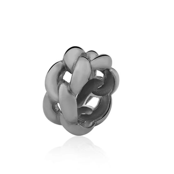 Black Rhodium Plated Chain Link Ring