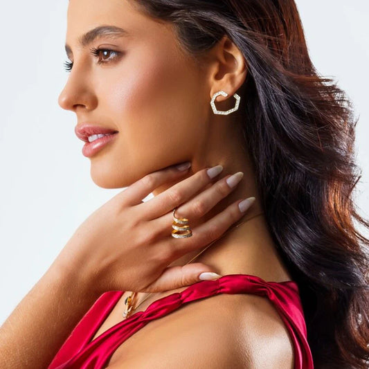 18K Gold Plated & White Rhodium Ring