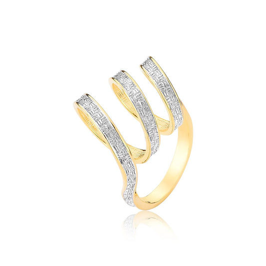 18K Gold Plated & White Rhodium Ring
