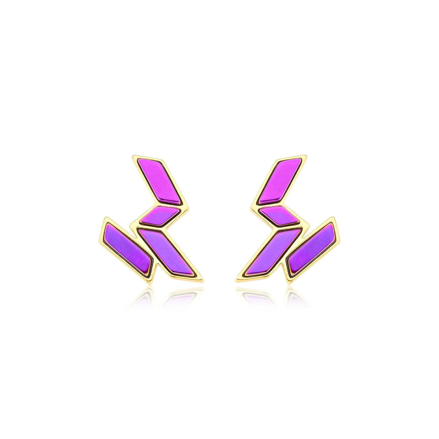 Multicolor Agate Earrings – 18K Gold Plated