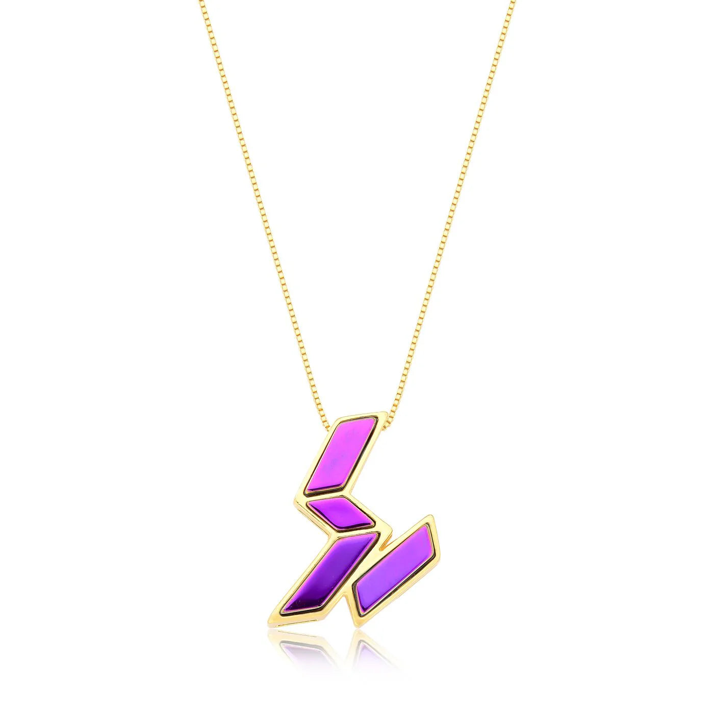 Multicolor Agate Pendant Necklace – 18K Gold Plated