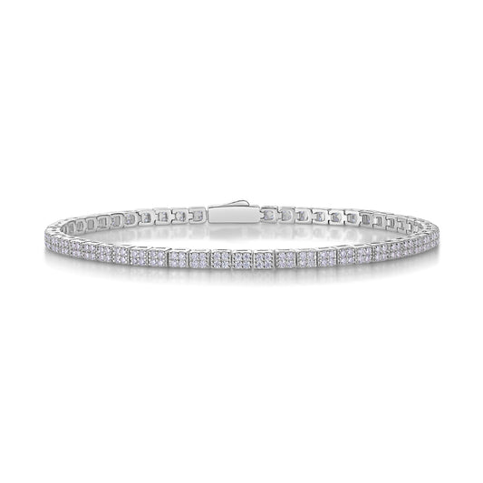 Starlight Moissanite Bracelet • 925 Sterling Silver • Elegant Minimalist Design