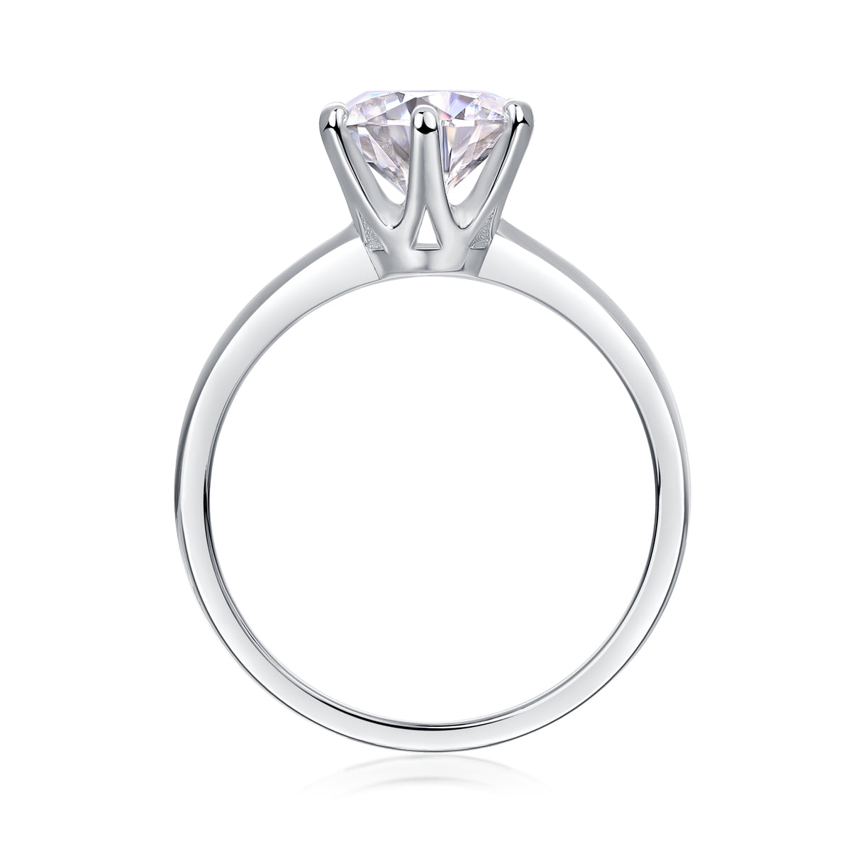 Classic Six-Prong Moissanite Solitaire Ring in S925 Sterling Silver – Timeless, Elegant & Brilliant