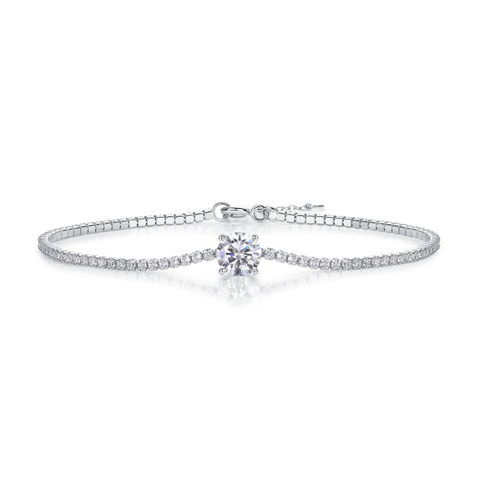 Moissanite Silver Bracelet • 925 Sterling Silver • Luxury Diamond-Like Shine