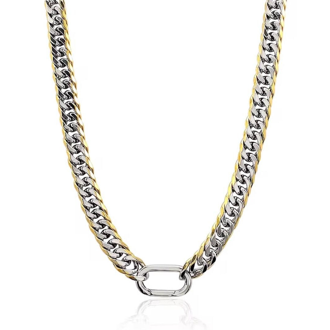 Just Click Silver Chain Necklace – Mixed Silver & Gold | Stainless Steel