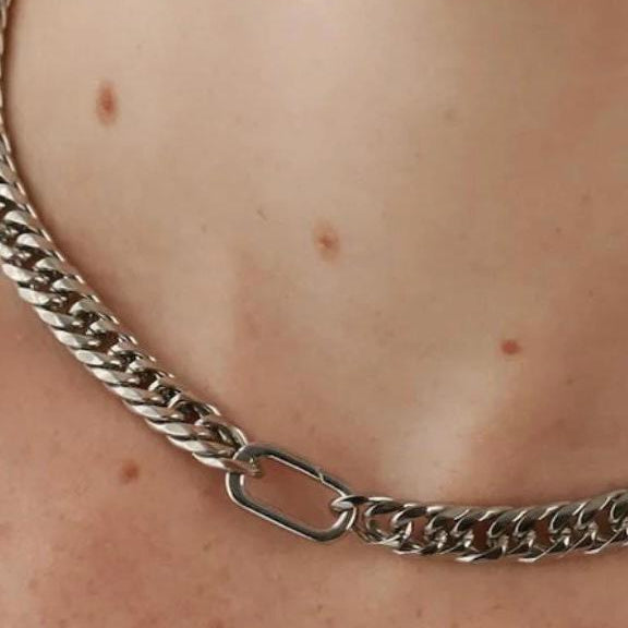 Just Click Silver Chain Necklace – Mixed Silver & Gold | Stainless Steel