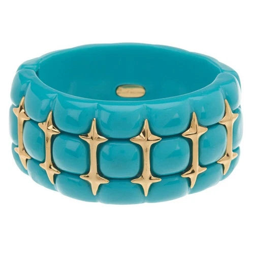 Turquoise Quilted Color Stretch Bangle Bracelet